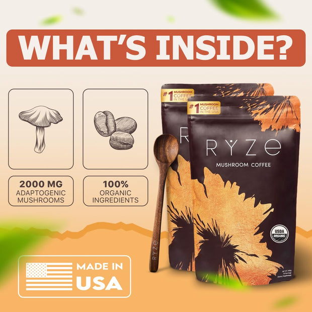 RYZE Mushroom Coffee Starter Kit |60 Servings|