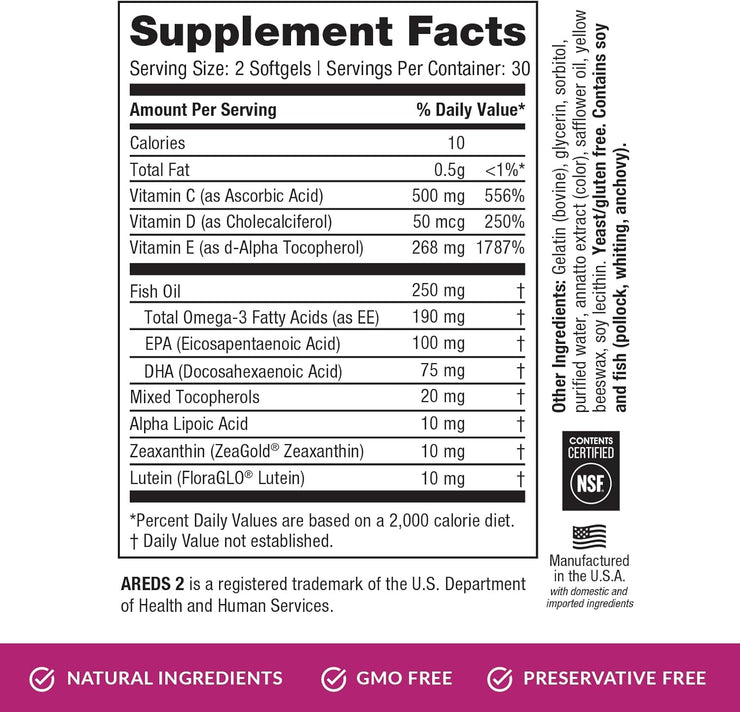 EyePromise Macular Health Eye Vitamin | 60 Softgel Capsules with No Zinc