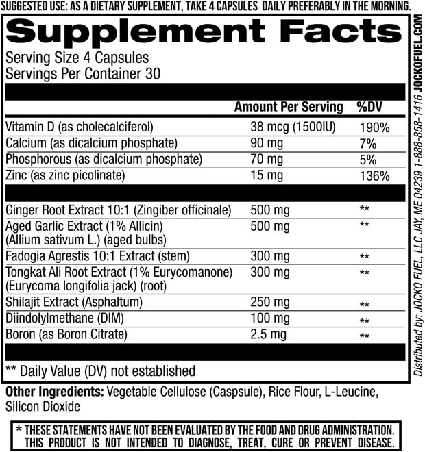 Jocko Fuel Test Booster for Men - Natural Endurance