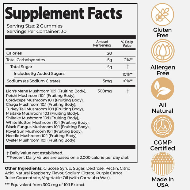 Auri Super Mushroom Daily Gummies