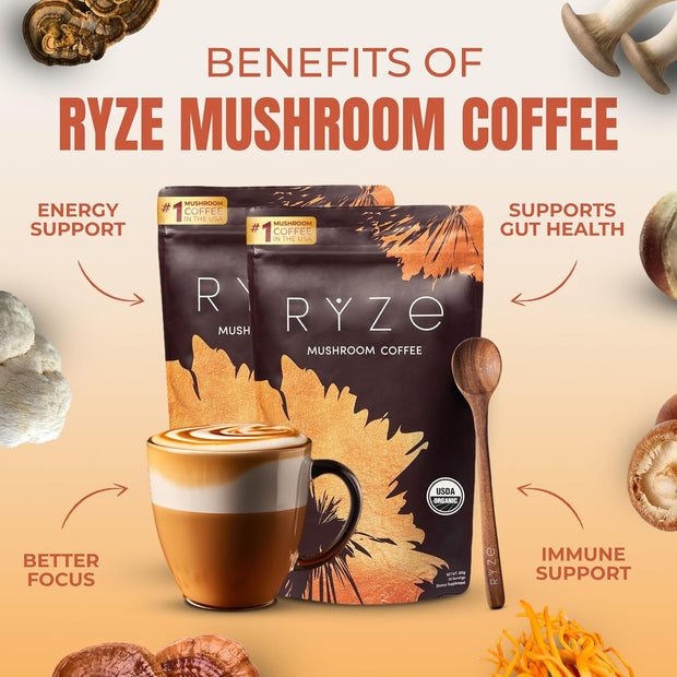 RYZE Mushroom Coffee Starter Kit |60 Servings|