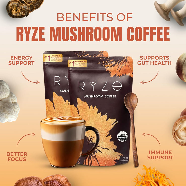 RYZE Mushroom Coffee Starter Kit |60 Servings|