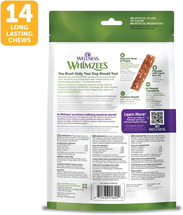 Wellness WHIMZEES Veggie Sausage Dog Dental Treats